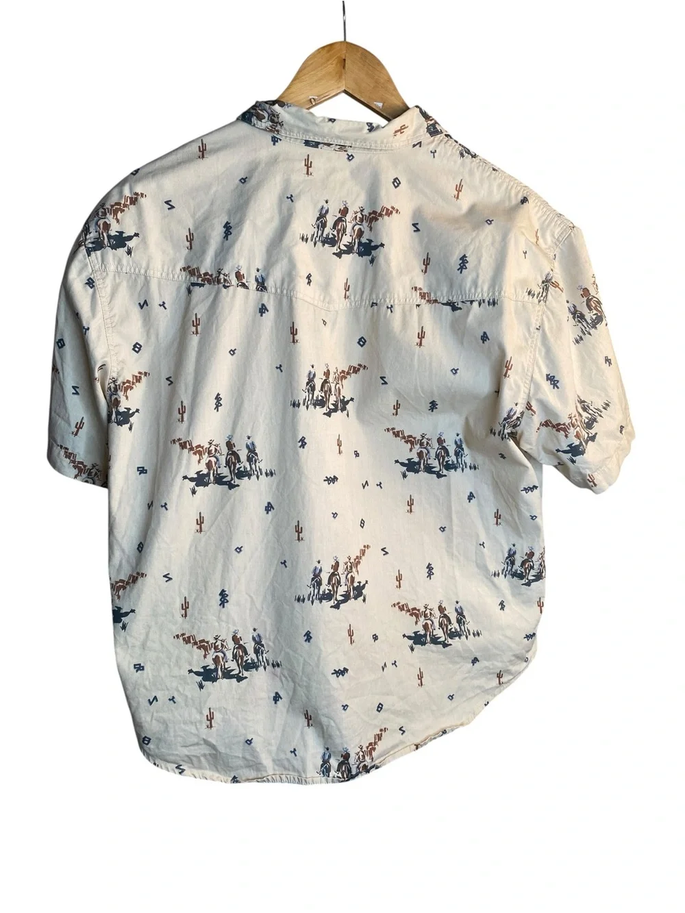 Vintage Roper Cream Short-Sleeve Western Print Button-Down Shirt UNISEX - Picture 5 of 6